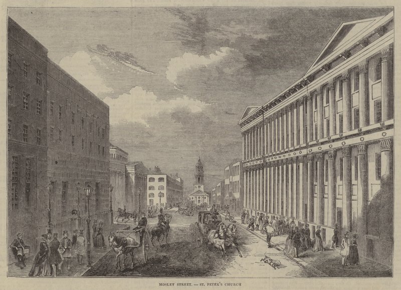 Mosley Street, kostel svatého Petra od English School