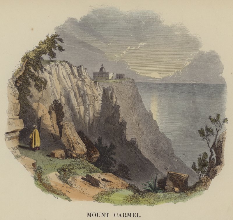 Mount Carmel (barevná rytina) od English School