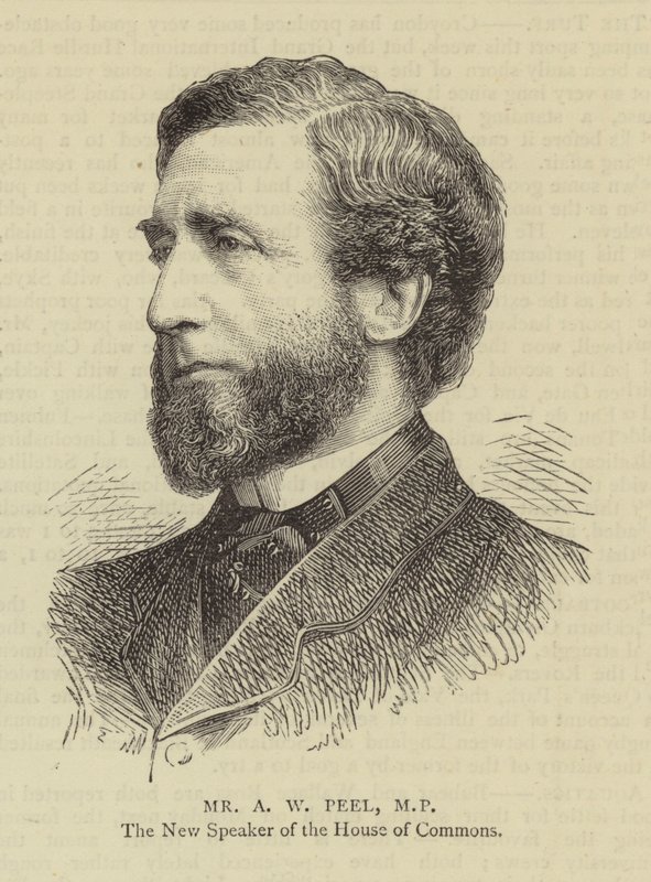 Mr A W Peel, MP (rytina) od English School