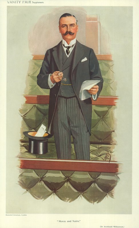 Pan Archibald Williamson, Moray a Nairn, 16. prosince 1909, karikatura Vanity Fair od English School