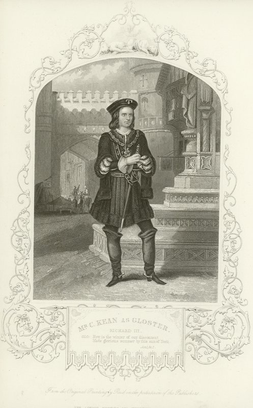 Pan C Kean jako Gloster, Richard III, Akt I, Scéna I od English School