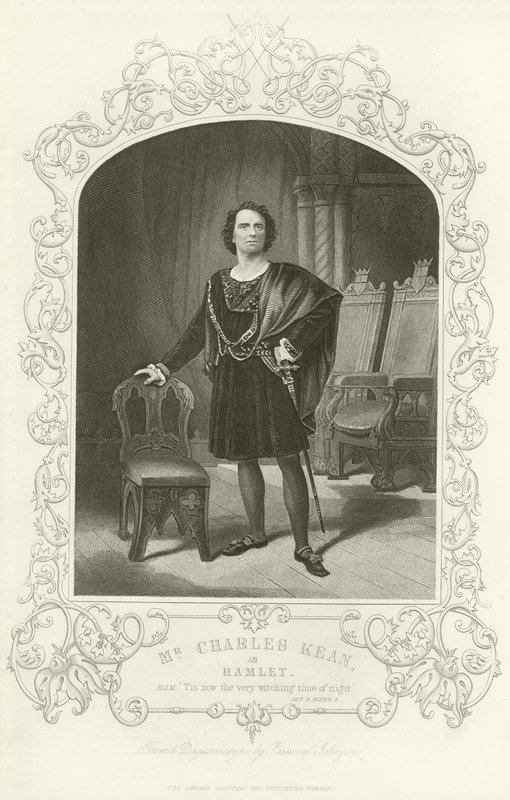 Pan Charles Kean jako Hamlet, Hamlet, dějství III, scéna II od English School