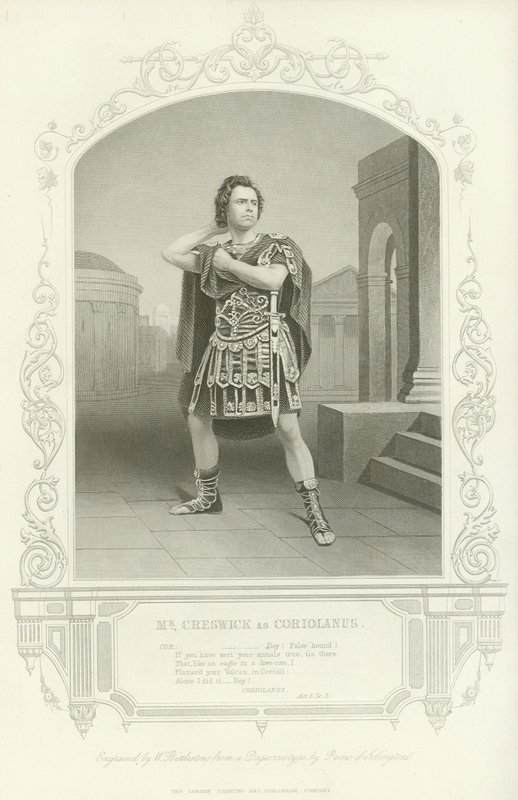 Pan Creswick jako Coriolanus, Coriolanus, dějství V, scéna III od English School