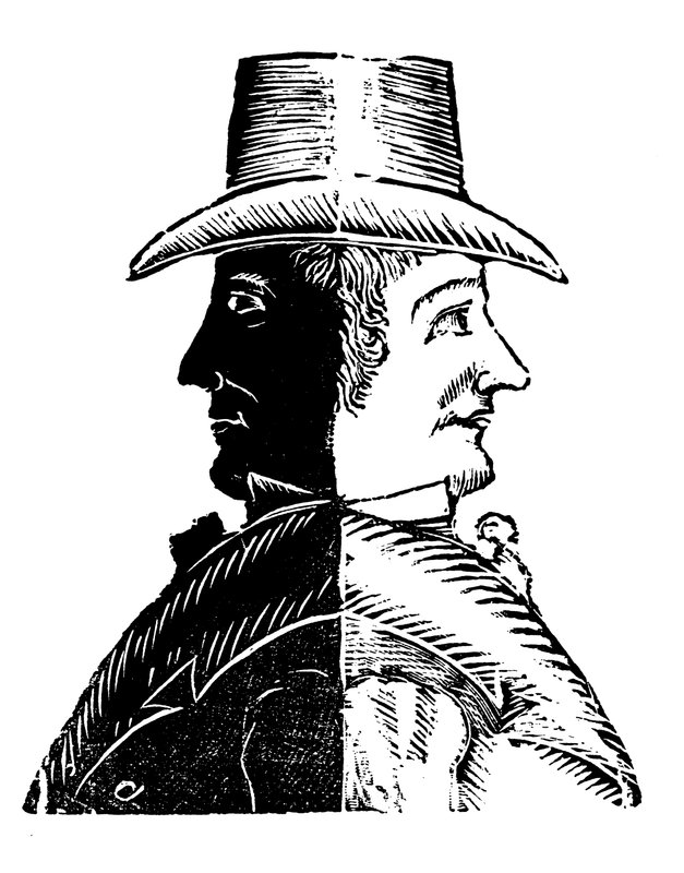 Pan Doubleface, muž, kterému nelze věřit (rytina) od English School