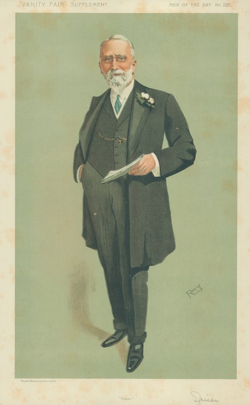 Pan Evan Spicer, Paper, 8. května 1912, karikatura Vanity Fair od English School