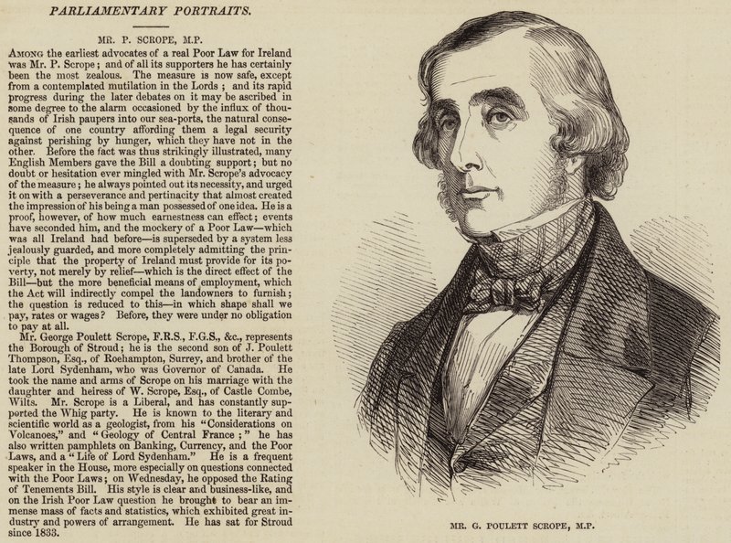 Mr G Poulett Scrope, MP (rytina) od English School