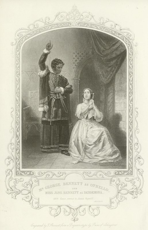 Pan George Bennett jako Othello a slečna Jane Bennett jako Desdemona, Othello, dějství IV, scéna II od English School