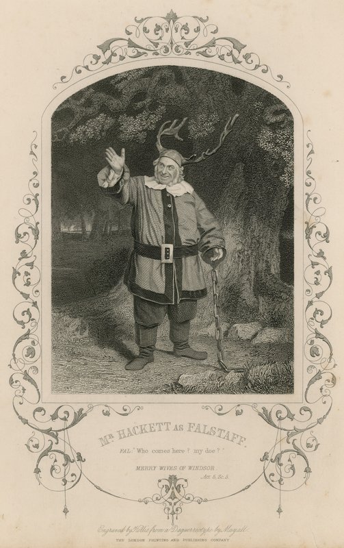 Pan Hackett jako Falstaff ve Veselé paničky z Windsoru od English School