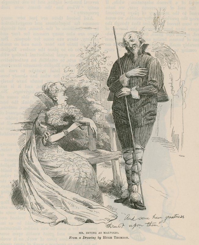 Pan Henry Irving, herec, jako Malvolio od English School