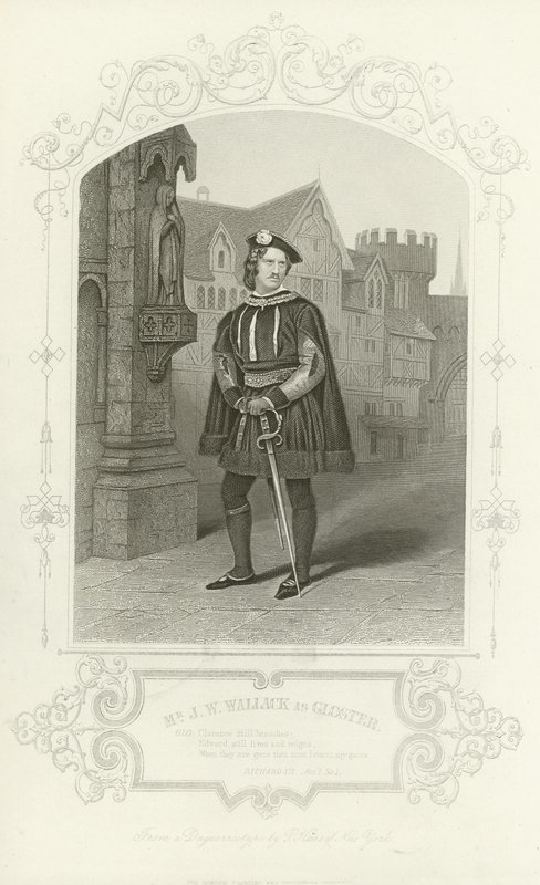 Pan JW Wallack jako Gloster, Richard III, dějství I, scéna I od English School