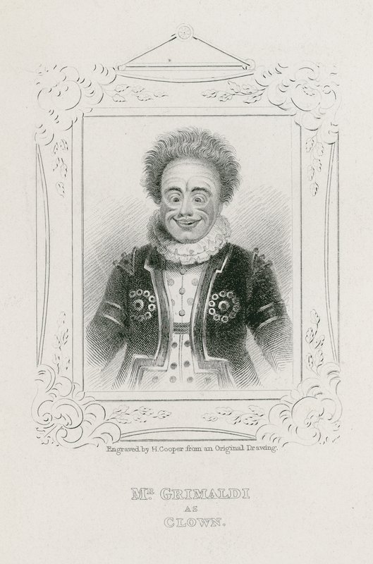 Pan Joseph Grimaldi jako klaun od English School
