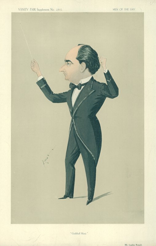 Pan Landon Ronald, Guildhall Music, 13. prosince 1913, karikatura Vanity Fair od English School