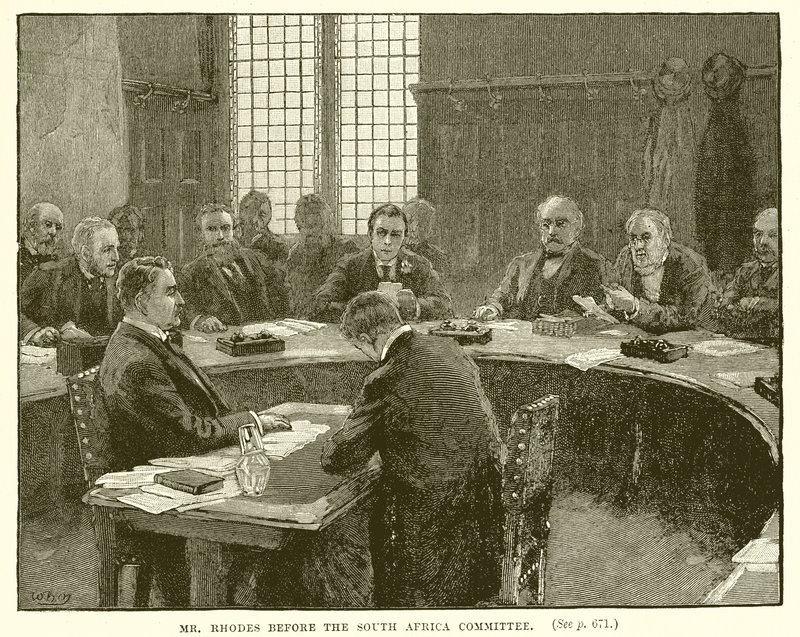 Pan Rhodes před jihoafrickým výborem od English School