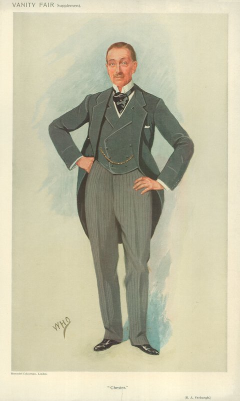 Pan Robert Armstrong Yerburgh, Chester, 28. dubna 1910, karikatura Vanity Fair od English School