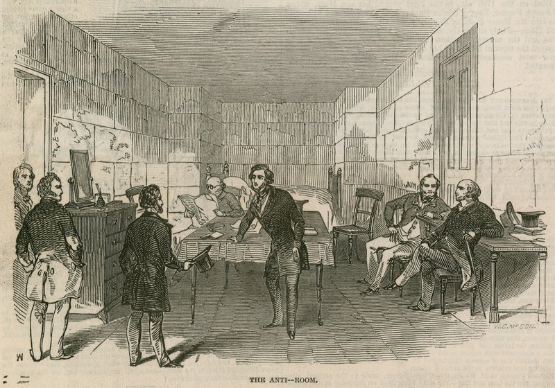 Pan Smith OBrien, poslanec, ve vazbě v Dolní sněmovně: The Anti-Room od English School