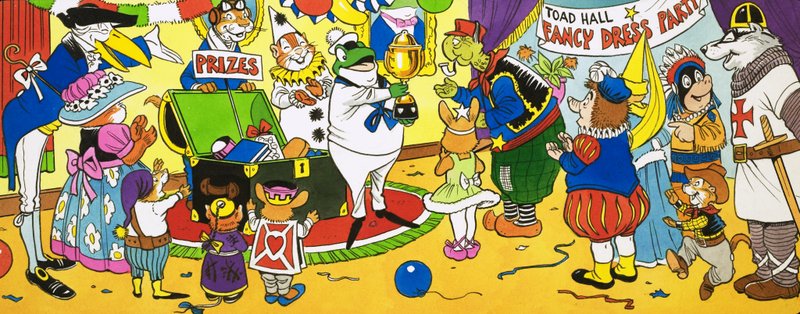 Pan Toad předává ceny na maškarním večírku od English School