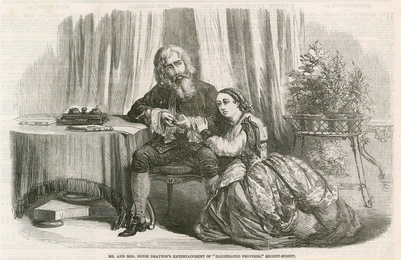 Zábava pana a paní Henri Draytonových z Illustrated Proverbs, Regent Street, Londýn od English School