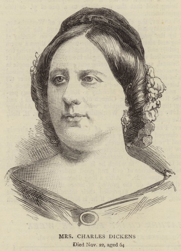 Paní Charles Dickens (rytina) od English School
