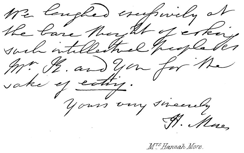 Paní Hannah Moreová od English School