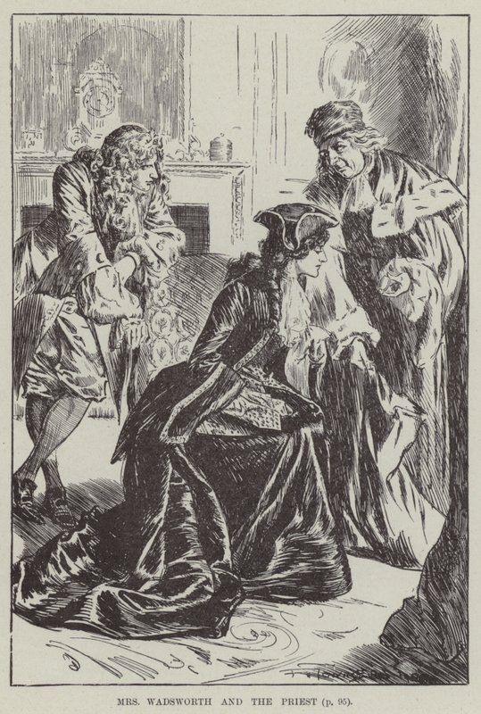 Paní Wadsworthová a kněz (rytina) od English School