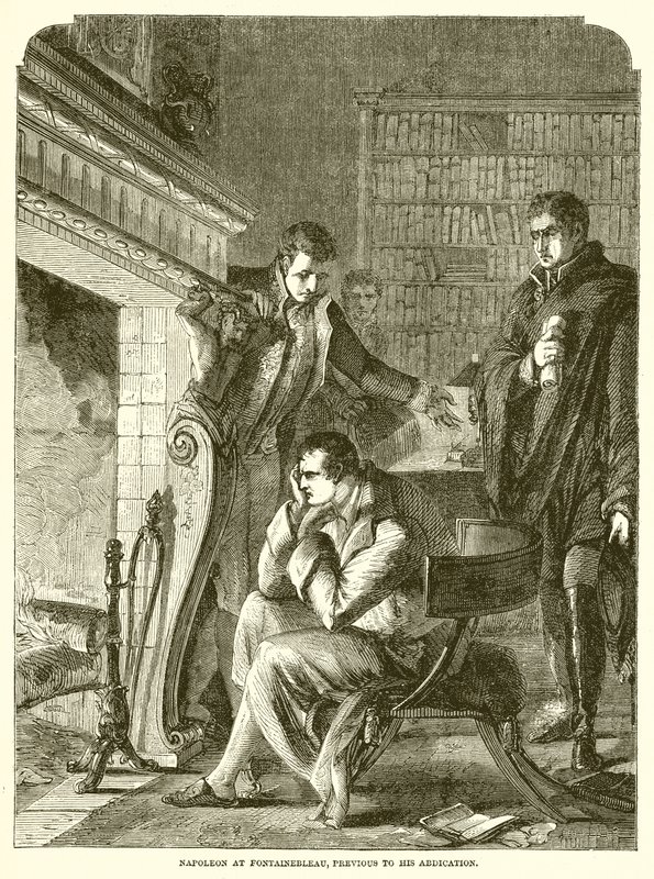 Napoleon ve Fontainebleau, před jeho abdikací od English School
