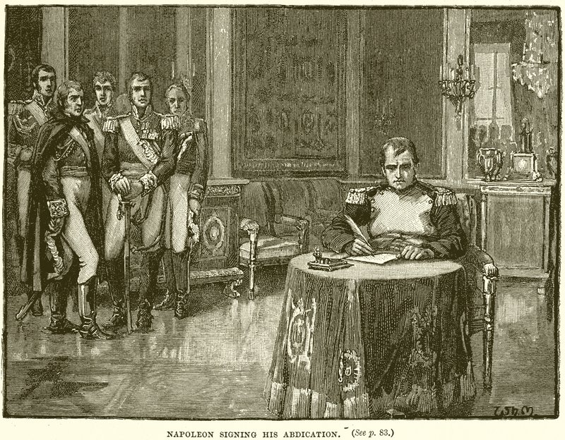Napoleon podepisuje abdikaci od English School