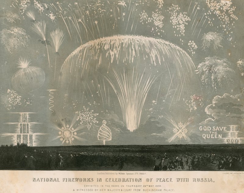 Národní ohňostroj na oslavu míru s Ruskem, 29. května 1856 od English School