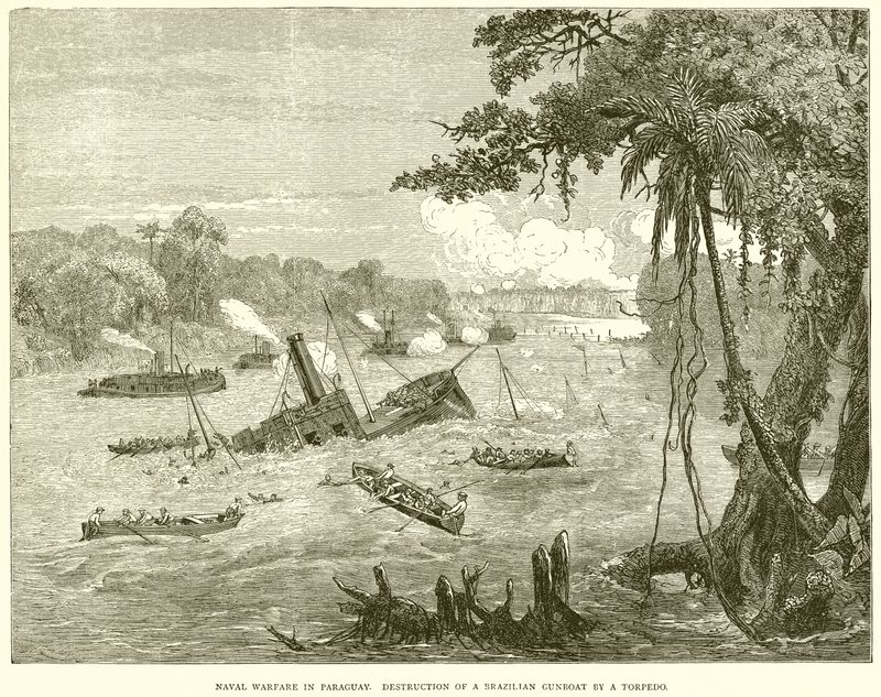 Námořní válka v Paraguayi. Zničení brazilského dělového člunu torpédem od English School