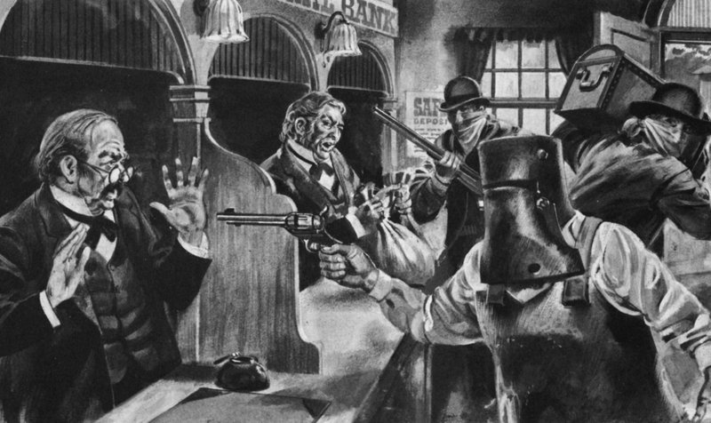 Ned Kelly přepadá banku (litho) od English School