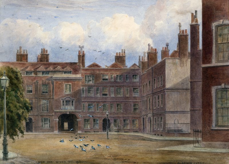 New Inn, Wych Street, 1901 (wc na papíře) od English School