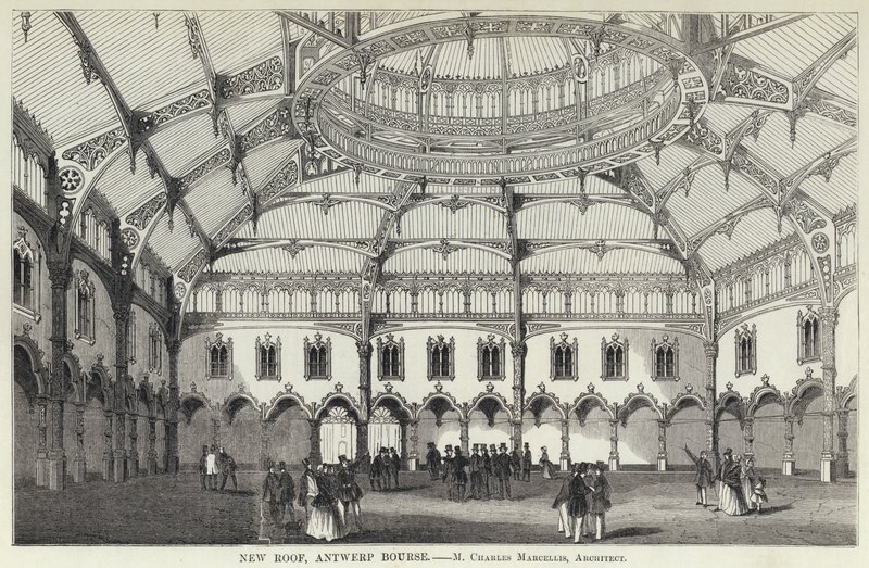 New Roof, Antwerp Bourse (rytina) od English School