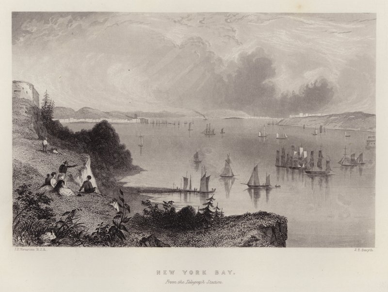 New York Bay, z Telegraph Station (barevné litho) od English School