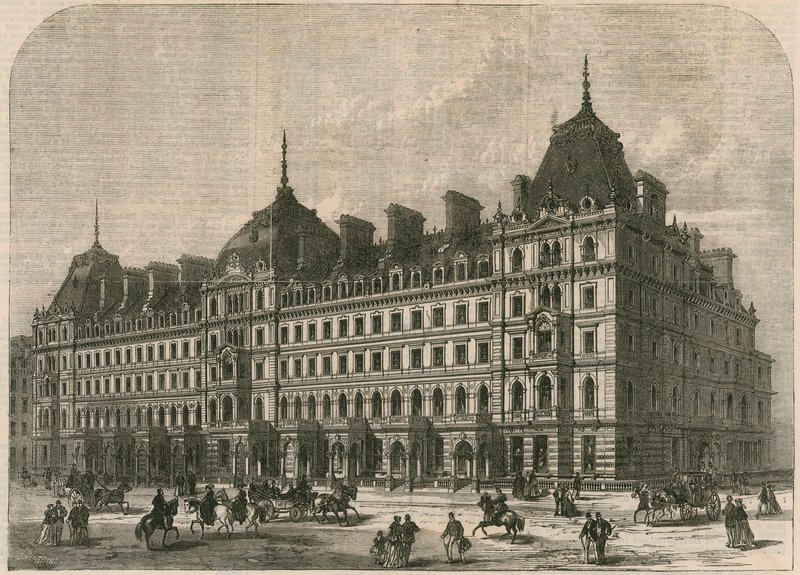 Nové budovy Grosvenor Place, Londýn od English School