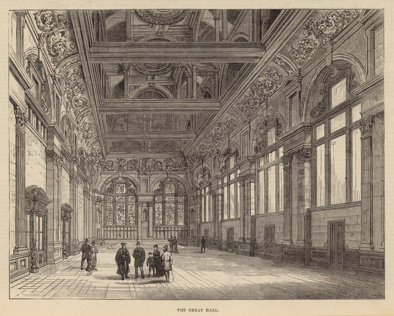 Nové budovy City of London School: The Great Hall od English School