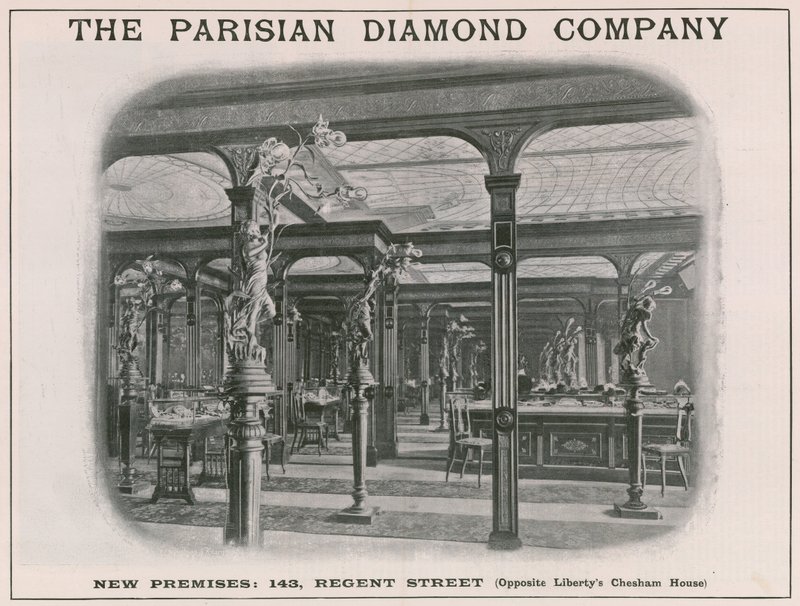 Nové prostory společnosti The Parisian Diamond Company, 143 Regent Street, Londýn od English School