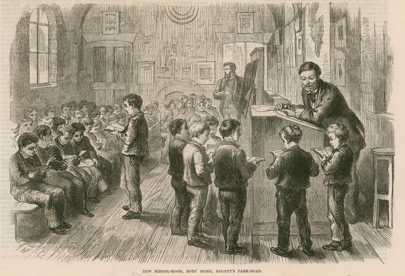 Nová školní místnost, Boys Home, Regents Park Road, Londýn od English School