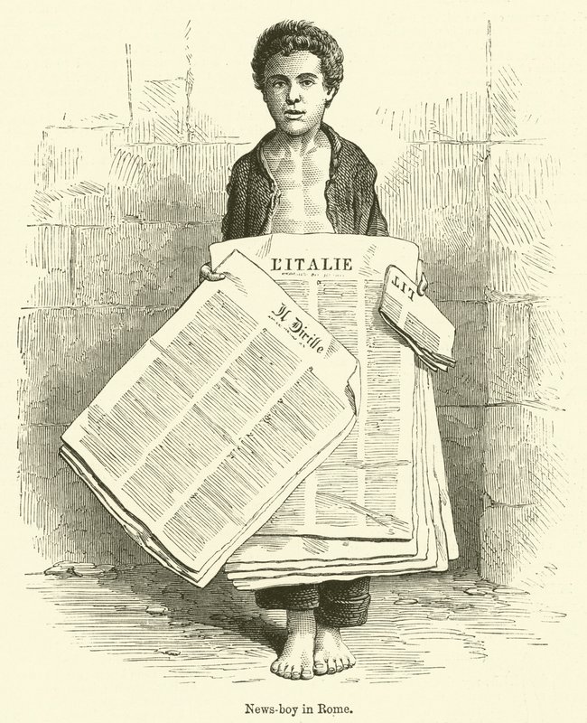 Novinář v Římě (rytina) od English School
