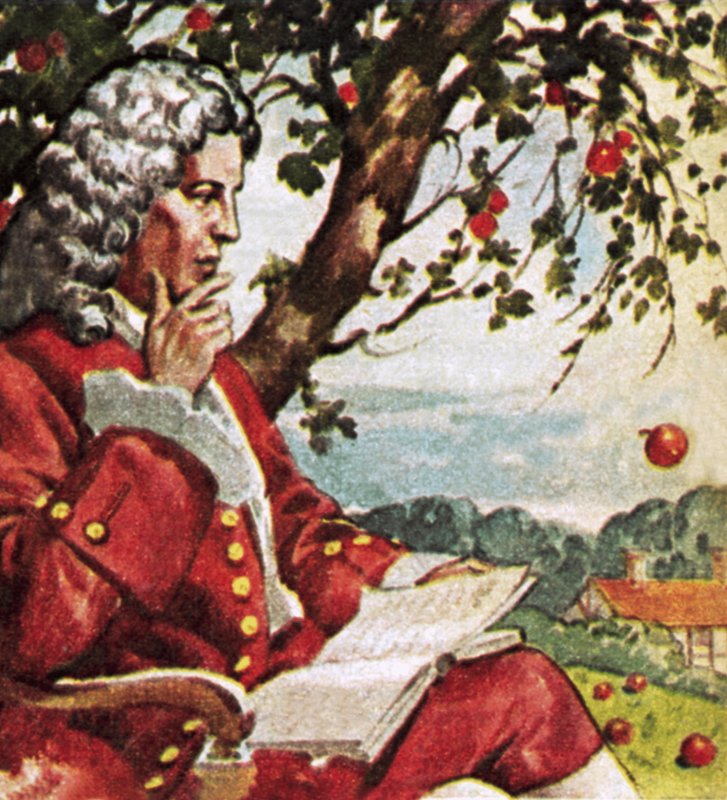 Newton sleduje pád jablek od English School