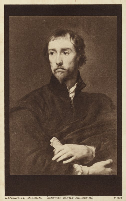 Niccolo Machiavelli , italský diplomat, politik, filozof a spisovatel (litho) od English School