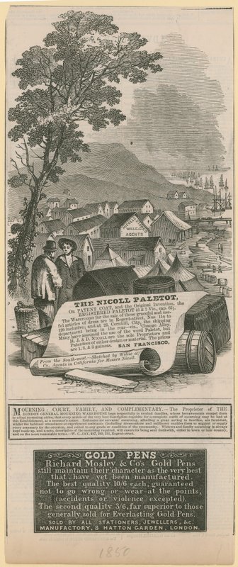 Nicoll Paletot, Richard Mosley & Co a London General Mourning Warehouse Advertising od English School