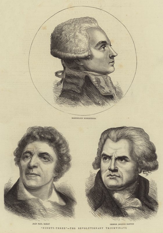 "Devadesát tři", revoluční triumvirát (rytina) od English School