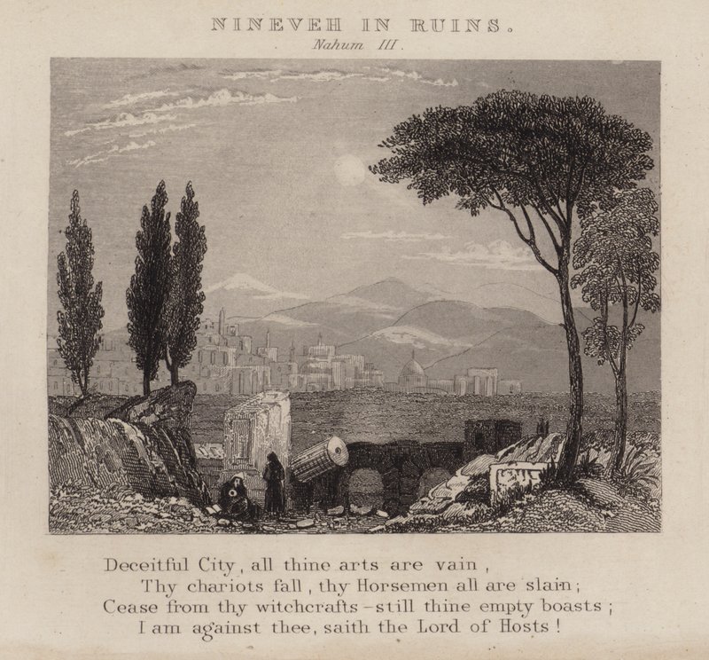 Ninive v troskách, Nahum III (rytina) od English School