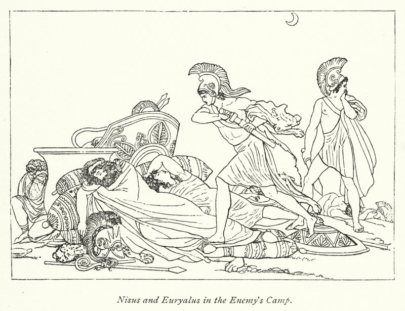 Nisus a Euryalus v táboře nepřátel (fotografie) od English School