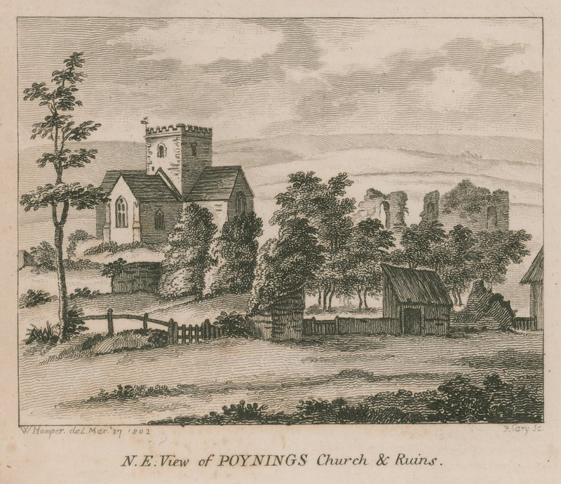 Severovýchodní pohled na Poynings Church v Poynings od English School
