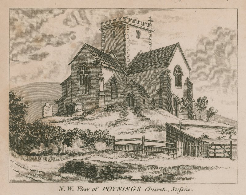 Severozápadní pohled na Poynings Church v Poynings od English School