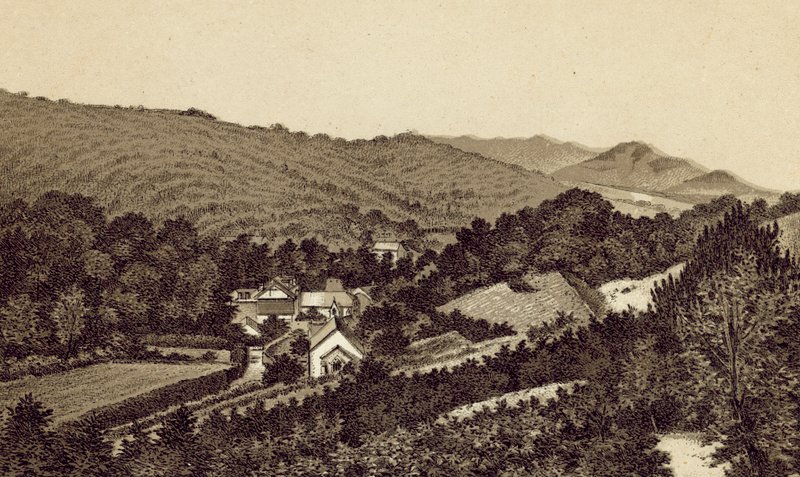 Severní Devon: Lee Church and Valley (litografie) od English School