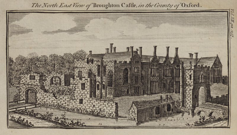 Severovýchodní pohled na hrad Broughton, Oxfordshire od English School