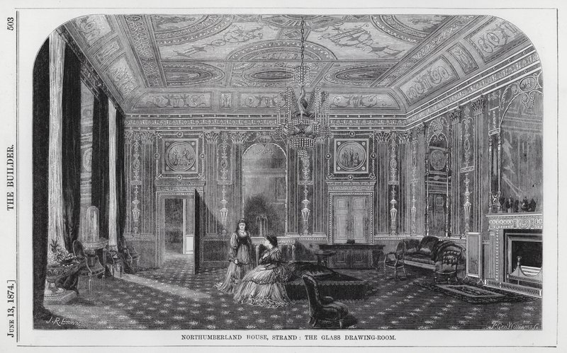 Northumberland House, Strand, the Glass Drawing-Room (rytina) od English School