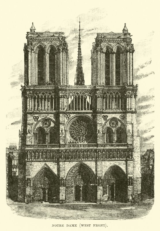 Notre Dame, západní fronta od English School