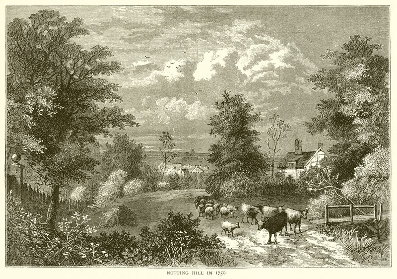 Notting Hill v roce 1750 od English School